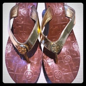 Tory Burch Gold Wedge Sandal